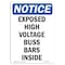 Signmission OSHA Notice Sign, 5" Height, Exposed High Voltage Buss Bars Inside Sign, Portrait OS-NS-D-35-V-12284 - alternate 1